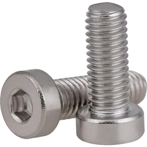 Din7984 304 stainless steel thin head socket head screw short head socket head screw bolt m3-m10 available 20PCS
