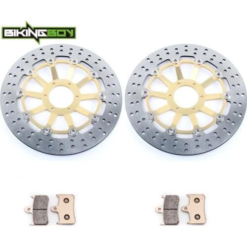 BIKINGBOY Front Brake Discs Disks Rotors + Pads For Honda CBR900RR Fireblade 1992 1993 CBR 900 RR 296mm Stainless Steel Set