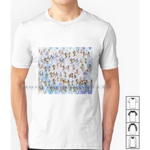 African Dance Carnival T Shirt 100% Cotton Wall Art Painting Creativity Traces Red Green Keys Games The Reasons Contrast