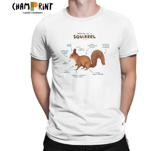 Mens T-Shirts Anatomy Of A Squirrel Creative Cotton Tees Short Sleeve Gaming Gamer T Shirt Round Collar Clothing Graphic