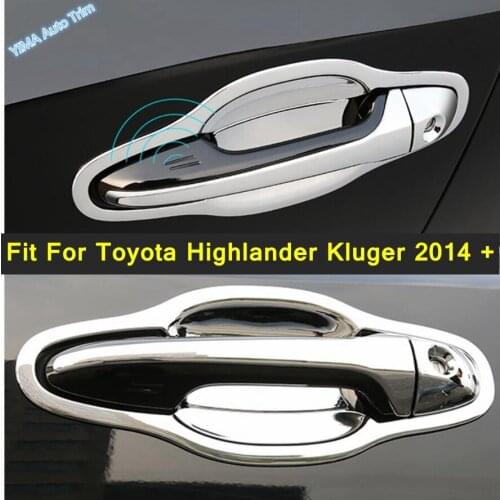 Lapetus ABS Chrome Outside Door Catch Handle / Bowl Cover Trim Fit For Toyota Highlander Kluger 2014 - 2019 Accessories