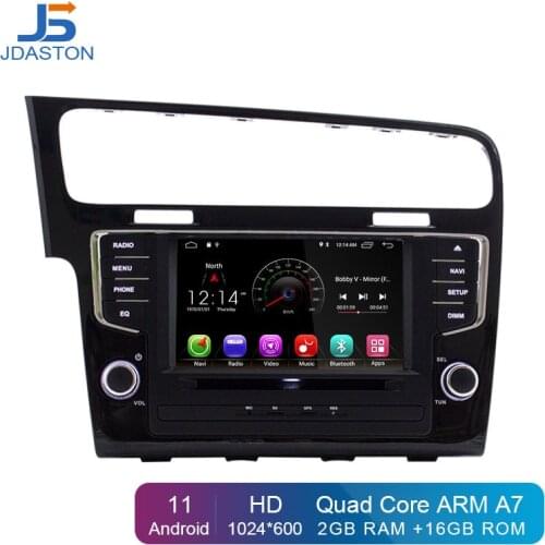 JDASTON ANDROID 10 Car DVD Player For VW Volkswagen Golf 7 2013-2017 1 Din Car Radio Multimedia Stereo GPS Navigation Stereo SD