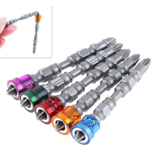 5pcs 65mm Tool Steel 1/4 Inch Hex Shank Strong Magnetic Screwdriver Bit Cross Head for Household Use and Work Use Accessories