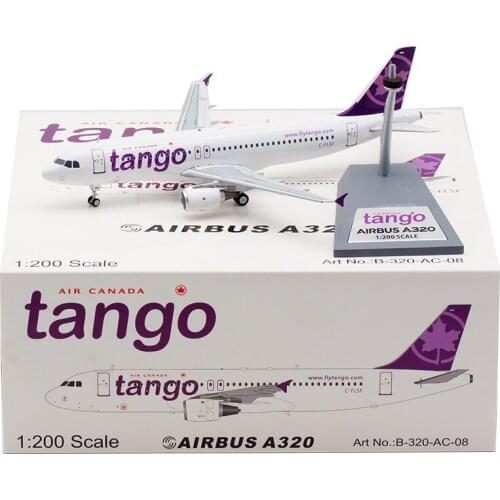1:200 Scale Canada Tango Airways A320 Airlines Model with Base Alloy Aircraft For Collectible Souvenir Show Gift Toys