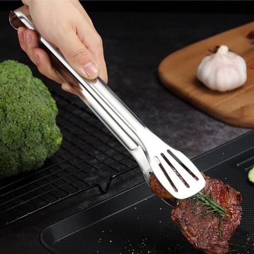 Stainless Steel Kitchen Tongs Metal BBQ Tongs Salad Bread Spaghetti Serving Tongs Buffet Food Clamp Kitchen Cooking Utensil 1Pc