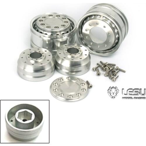 Metal LESU Front Wheel Hub for 1/14 DIY Tamiya Power Axle Model RC Truck Hex Brake Wide Type TH10255