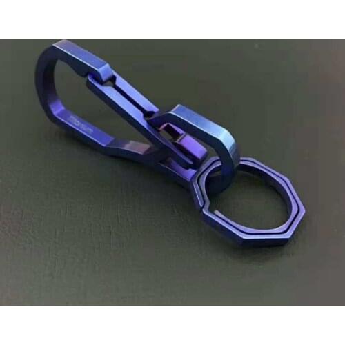 EDC multi-functional TC4 titanium alloy key chain mountaineering Hook key chains