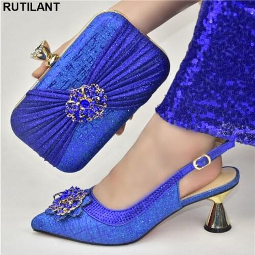 Fashion Shoes and Bag for Party Wedding Ladies Shoes and Sandals Italian Shoe and Bag Set for Party In Women Pumps Women Shoes