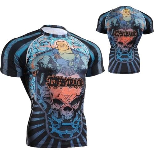 Men`s Technical Full Graphic Compression Fitness Running Shirts Quick-dry Ultra-light Gym MMA Crossfit Workout Tops Tee