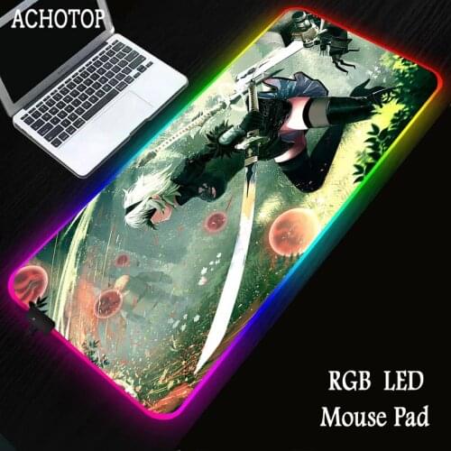 NieR Replicant RGB Gaming Mouse Pad Computer Gamer Mousepad Large Game Mousemat PC Laptop Keyboard Desk Carpet gamer accessories