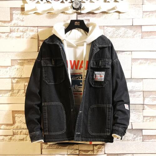 HCXY2019 autumn mens jacket Japanese D retro color wash denim jacket casual male jacket