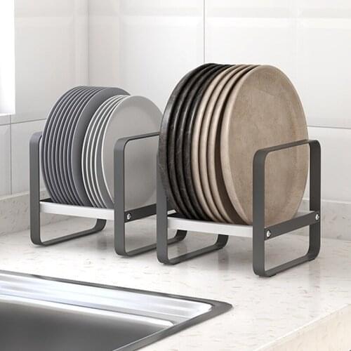 Kitchen Cabinet Storage Shelves Dish Rack Household Carbon Steel Chopping Board Storage Rack With Non-Slip Pads for Kitchen