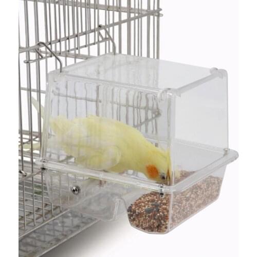 Transparent Plastic Hanging Bird Feeder Large Capacity Automatic Bird Feed Container Birdhouse For Parakeet Pet Feeder Accessory