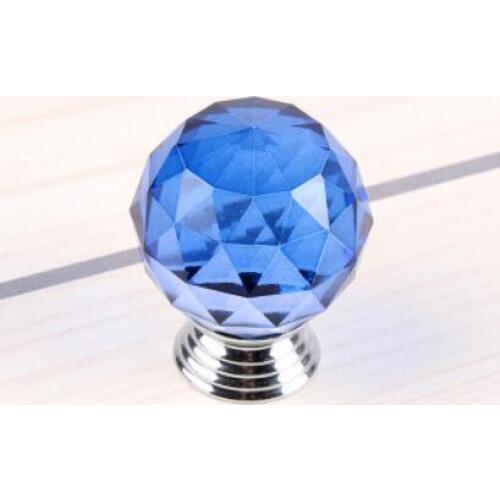 Transparent Crystal Glass Diamond Handle Spherical Drawer K9 Single Hole Round Zinc Alloy Furniture Kitchen Cabinet Handle