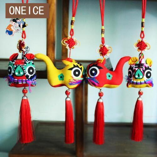 Pure Handmade Cloth Tiger Car Pendant Access Security Flat Interior High-grade Ornaments Culture Chinese Hanging Decoration