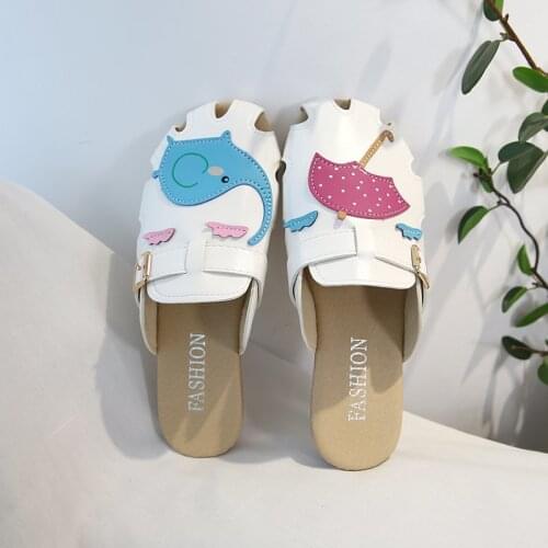 2021Cute Cartoon Animal Women Slides Fashion Pu Beach Slides Home Slippers Slip on Sandals Women Shoes Flip Flops Zapatos
