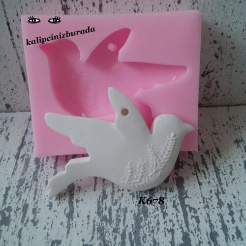 Çiçekli kuş süsleme silikon kalıp