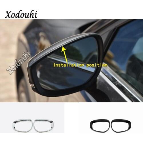 Car Body Rear Rearview Side Glass Mirror Rain Shield Sun Visor Shade Eyebrow Trim Parts 2pcs For Mazda CX-30 CX30 2020 2021