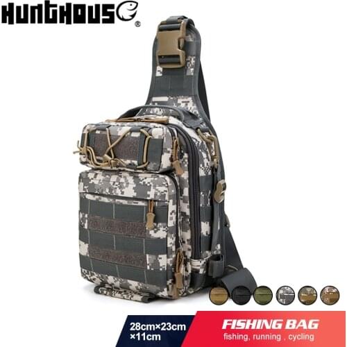 Hunthouse outdoor fihing bag Camouflage Multifunction Wearable Storage One-shoulder diagonal 28*23*11cm 0.7KG Accessories Tackle