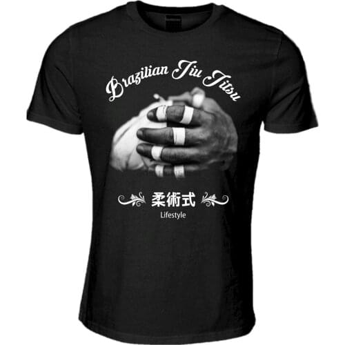 Loose Black Men Tshirts Homme Tees BJJ Hands T Shirt Brazilian Jiu Jitsu Martials Tee Tops Trains Print T-Shirt Mens