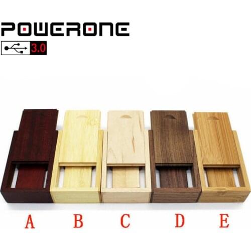 POWERONE USB 3.0 Wooden block USB Flash Drive red wood pendrive 4GB 8GB 16GB 32GB 64GB Memory Stick gift (free custom logo)