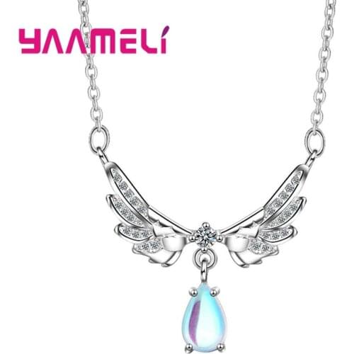 925 Sterling Silver Jewelry For Women Super Quality Pendant Necklace Hang Drop Zirconia Crystal Stone Wedding Choker