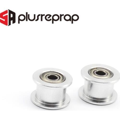 1 PC 2GT Idler Timing Pulley 20 Teeth Aluminum Alloy Perlin Passive 3mm 5mm Bore without Teeth for GT2 6mm Belt 3D Printer Parts