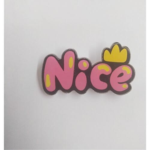 1pc Cute Multicolor hello and nice Acrylic brooch for children Birthday Gift Woman Jewelry Decoration