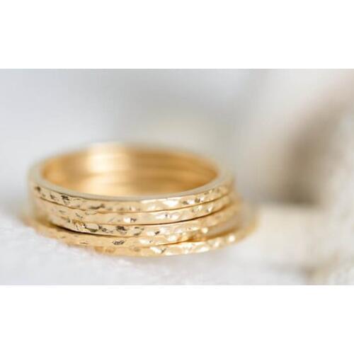 10pcs/lot Slim Hammered Stackable Rings Hammered Rings Hammered Jewelry Stacking Rings Bridesmaid Gift Wedding Rings R075
