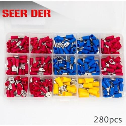 Box of 280pcs assorted electrical wire terminals for marine and automobile applications