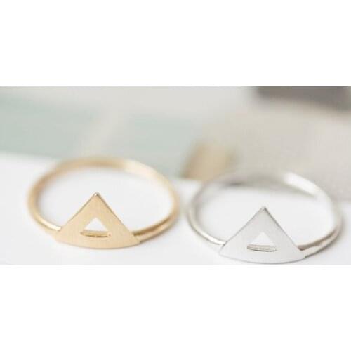 30PCS/lot Fashion rings Double triangle plane rings trigon trilateral deltoid Geometric hollow out design for women