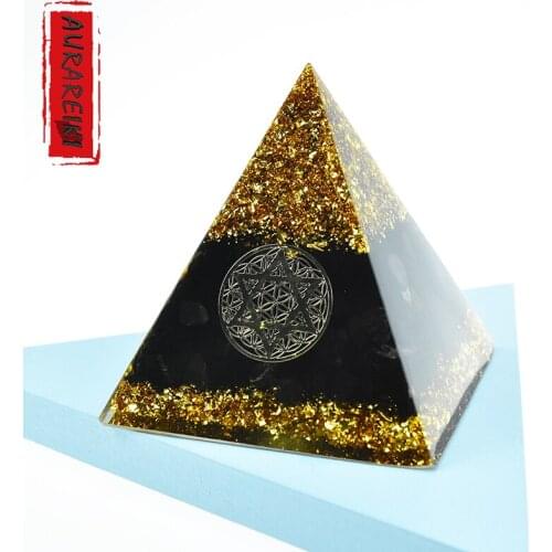 8cm Tourmaline Orgone Pyramid Crystal For Energy Generator And Emf Protection Meditation Yoga Development Home Decoration