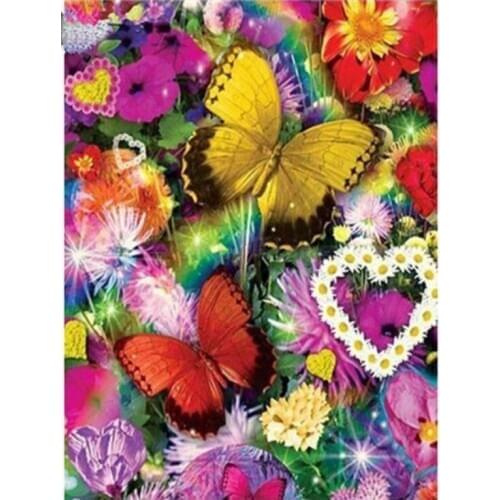 Diamond painting flower butterfly mosaic art embroidery diamond dots rhinestone picture puzzle drawing wall decor craft diy toy