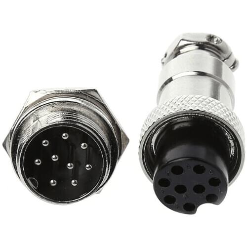 Aviation Plug Male & Female Wire Panel Metal Connector 16mm 2/3/4/5/6/8/9 Pin GX16