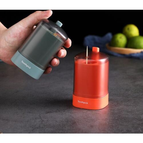 Automatic Press Square Toothpick Holder Home Desktop Decorations Portable Toothpick Holder Toothpick Organizer Household Product