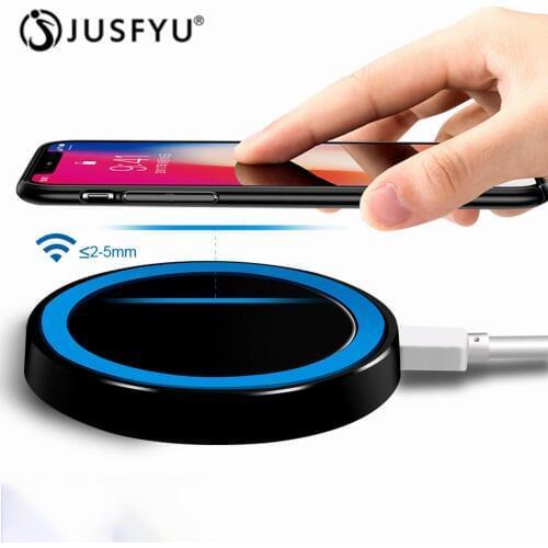 Qi Wireless Charger For iphone X XS XR 5w Fast Charging Pad Phone Wireless Charger For Samsung S9 Xiaomi Round Transmitter Base