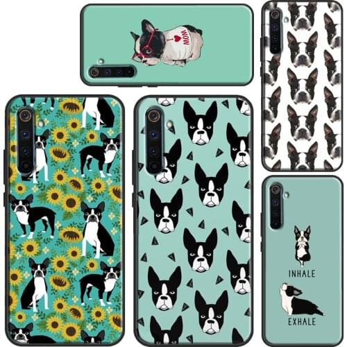 Boston Terrier Dog Case For OnePlus 8T 9R Nord 7 8 9 Pro Coque For Realme 8 Pro Q3 6 7 C3 C11 C21 C15 GT Neo