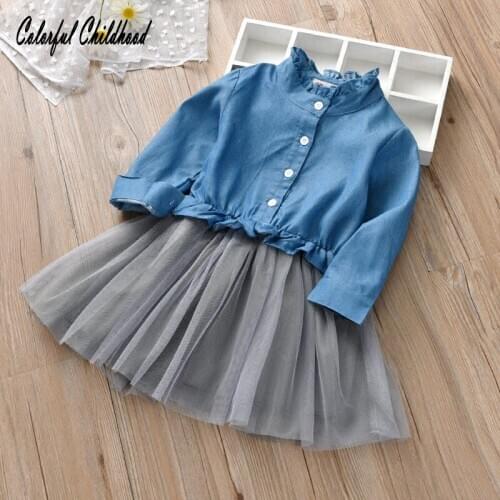 Europe style Kids 2018 summer casual baby Girls Dress Long-Sleeve lace Princess Dresses toddler kids Dress Girl Clothes 2-6Yrs
