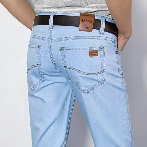 Men Business Jeans Classic Male Cotton Straight Stretch Brand Denim short Pants Summer Overalls Slim Fit short Trousers 2021