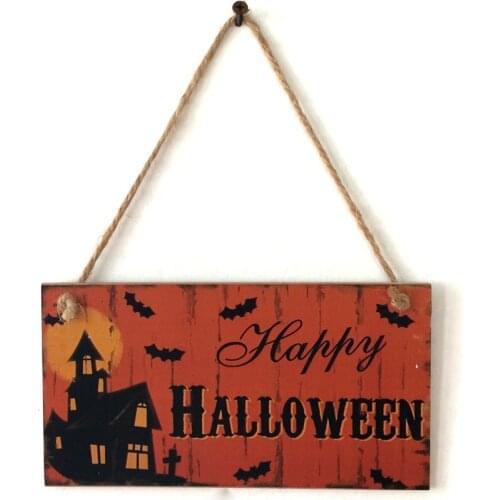Halloween Wood Pumpkin Sign Harvest Fall Halloween Decoration Thanksgiving Hanging Wall Door Decoration