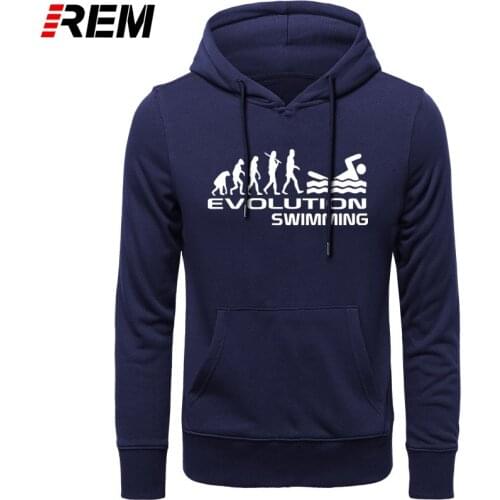 REM Hoodies, Sweatshirts Evolution Of Swimming Size Interesting Websites Style Funny Men Tops Custom Letter Basic