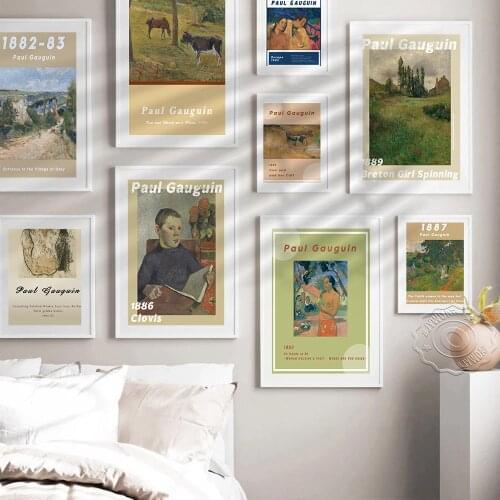 Gauguin Primitivism Exhibition Museum Prints Poster, Paul Gauguin Art Oil Painting, France Impressionism Vintage Home Wall Decor
