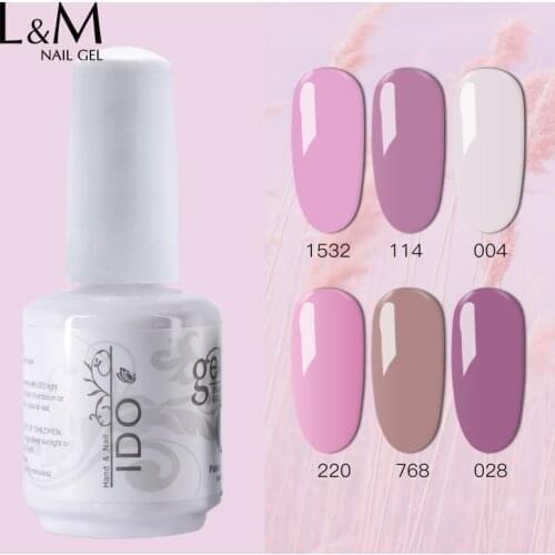 IDO 24pcs/lot set UV Nai-art-Polish Sweet Nude Color Gel Series Soak Off Gel Vernis Semi Permanent DIY Nail beauty long-lasting