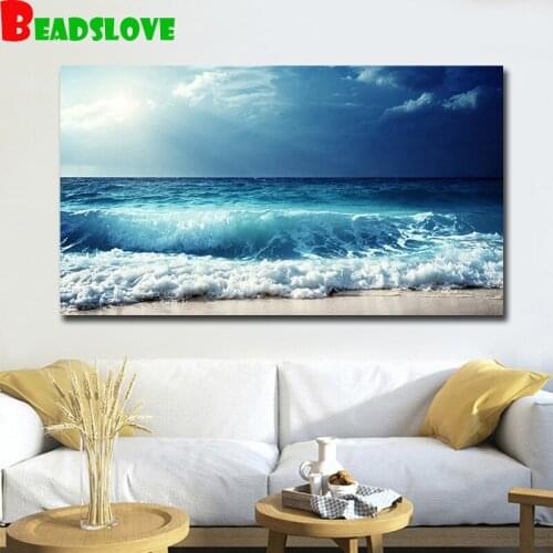 Beautiful waves diamond painting full square round drill mosaic 5d cross stitch,Diy diamond embroidery g230