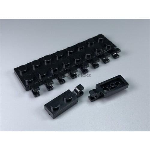 50pcs/lot MOC Bricks Spare Parts Pieces 63868 1X2 plate with Horizontal Clip BLACK DIY Educational Building Blocks Toys kid gift