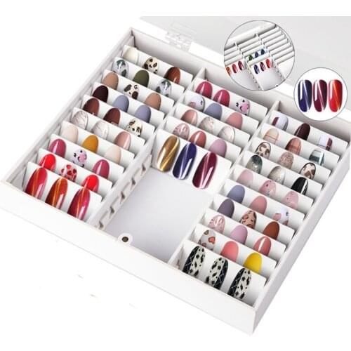 Nail Storage Box Fake Nail Tips Color Display Holder Nail Decoration Storage Box for Nail Decoration Container Display