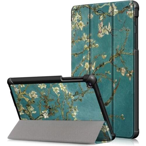 20pcs/lot Painted Voltage Three Fold pouch leather cover case for Samsung Galaxy Tab A 8.0 P200 P205 SM-P200 SM-P205 stand case