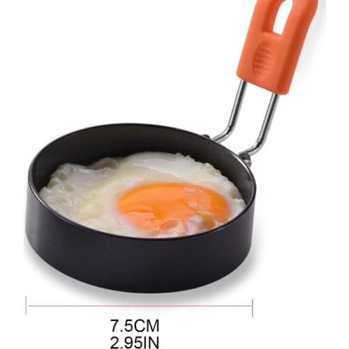 4 Pcs Omelette Ring Round Fried Egg Mold with Anti-Scald Handle Stainless Steel Pancake Mould Tool Set for Frying Egg