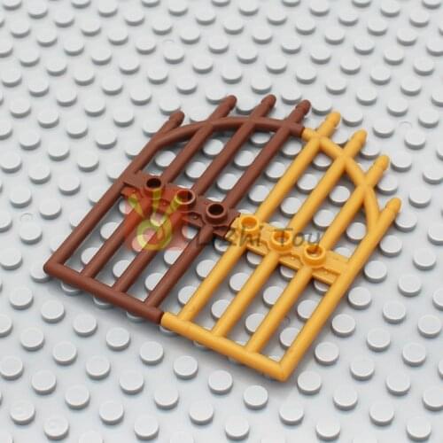 MOC Bricks 42448 Door 1x4x9 Arched Gate with Bars and Three Studs DIY Enlighten Block Bricks Compatible with Assembles Particles