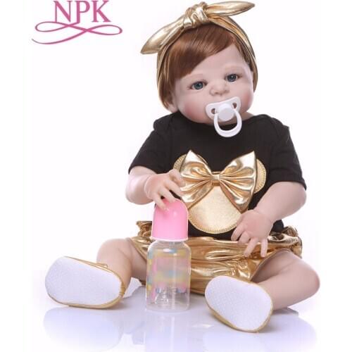 55cm Silicone Full Body Reborn Doll Real Life Golden Princess Baby Doll for Childrens Day Gift Kid Xmas Gift